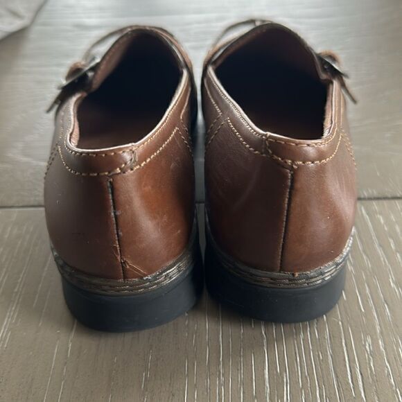 Clarks Women's Brown Leather Slip On Classic Loafers Strap & Buckle Size 6M - Picture 5 of 12